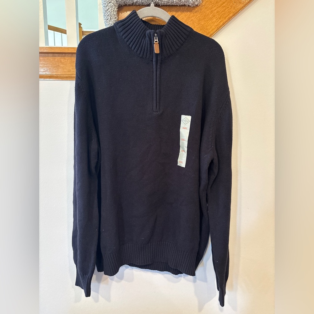 St Johns Bay Mens 1/4 Zip High Neck Classic Chunky Knit Sweater - Men’s XXL